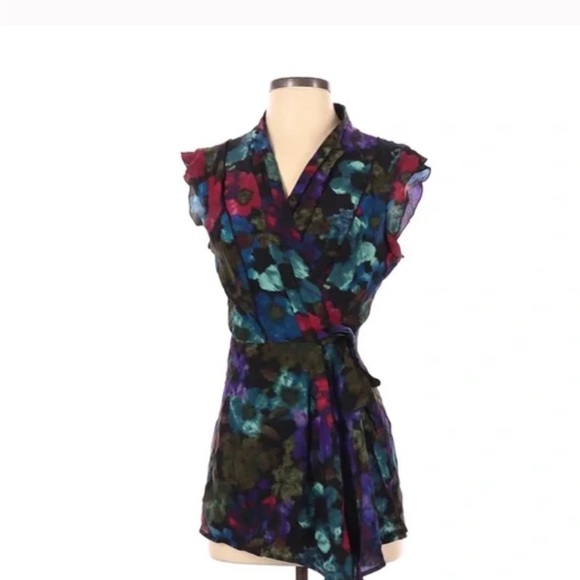 ASO ROSALIE HALE FEI SILK WRAP TOP - Picture 7 of 14